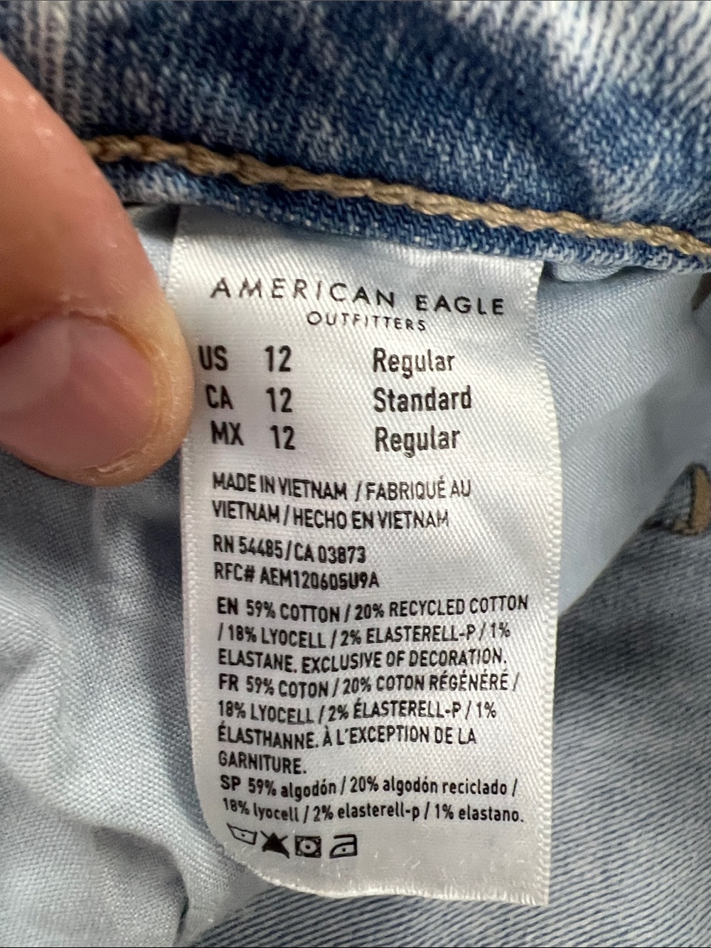 American Eagle Outfitters Light Blue Wide-Leg Jeans Women’s 12 - Picture 2 of 13